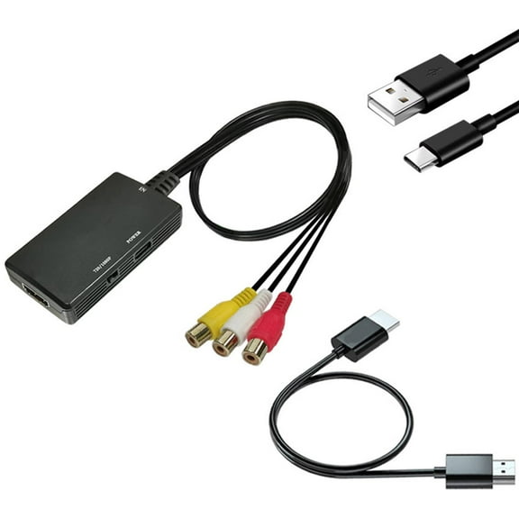 Composite to Digital HDTV Adapter Converts Analog Signals to 720P/1080P for Monitors VCRs Gaming Systems