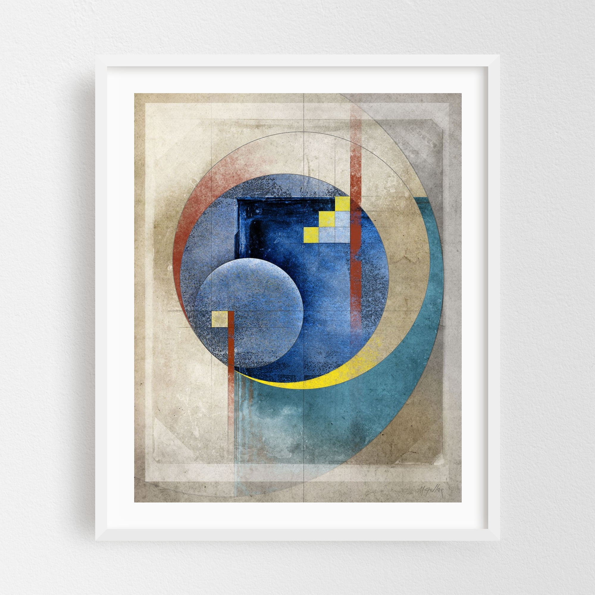 Composition A2 - Digital Art Geometric Abstract Modern Art Bauhaus ...
