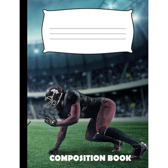 Composition Book: American Football Composition Notebook Wide Ruled (Paperback)