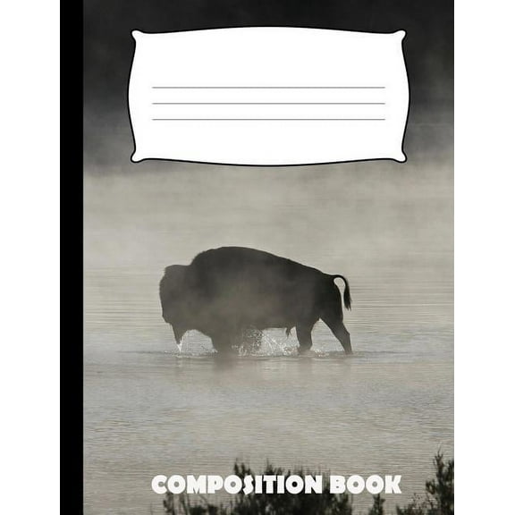 Composition Book: Bison Composition Notebook Wide Ruled (Paperback)