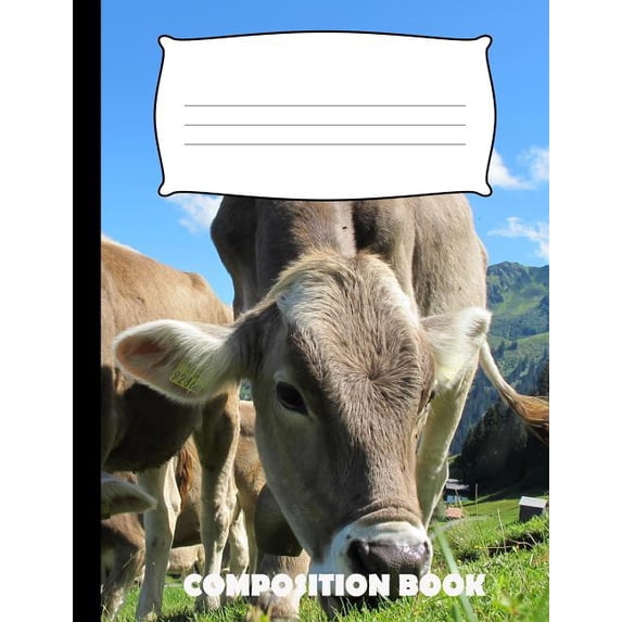 Composition Book: Cattle Composition Notebook Wide Ruled (Paperback)