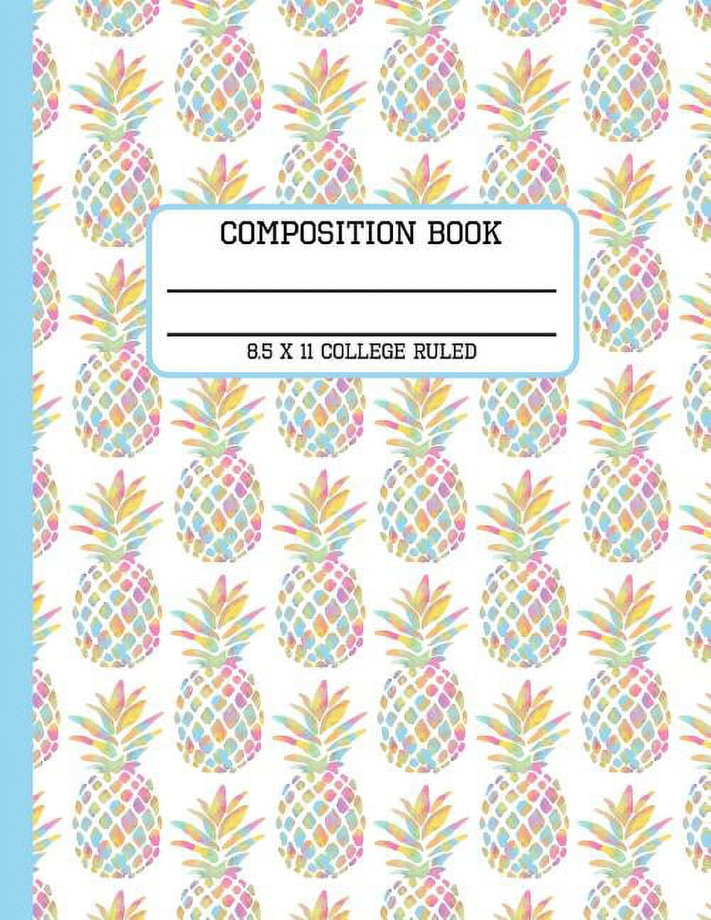 Composition Book College Ruled: Trendy Tropical Watercolor Pineapple ...