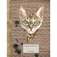 thumbnail image 1 of Composition Book - Dot Grid Paper: Cute Cat with Glasses and Grunge Background (Paperback), 1 of 1