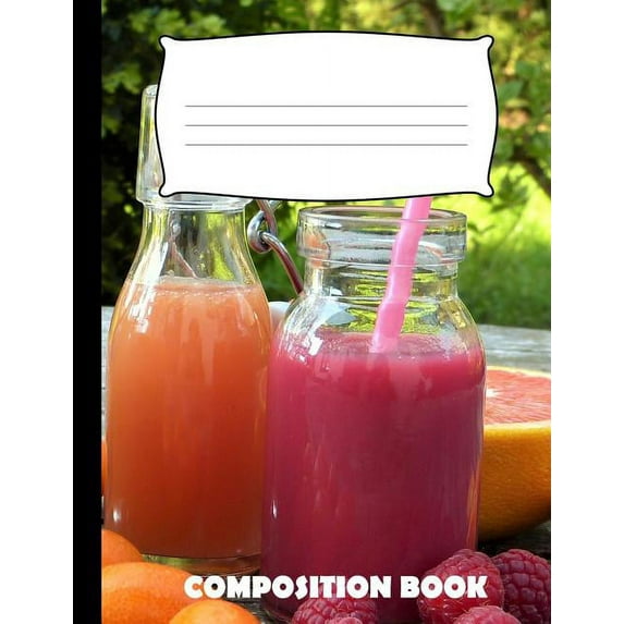 Composition Book: Fruit Juice Composition Notebook Wide Ruled (Paperback)