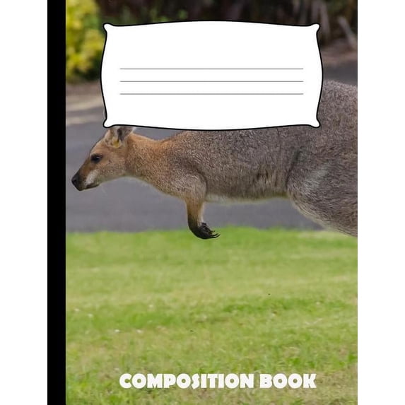 Composition Book: Kangaroo Composition Notebook Wide Ruled (Paperback)