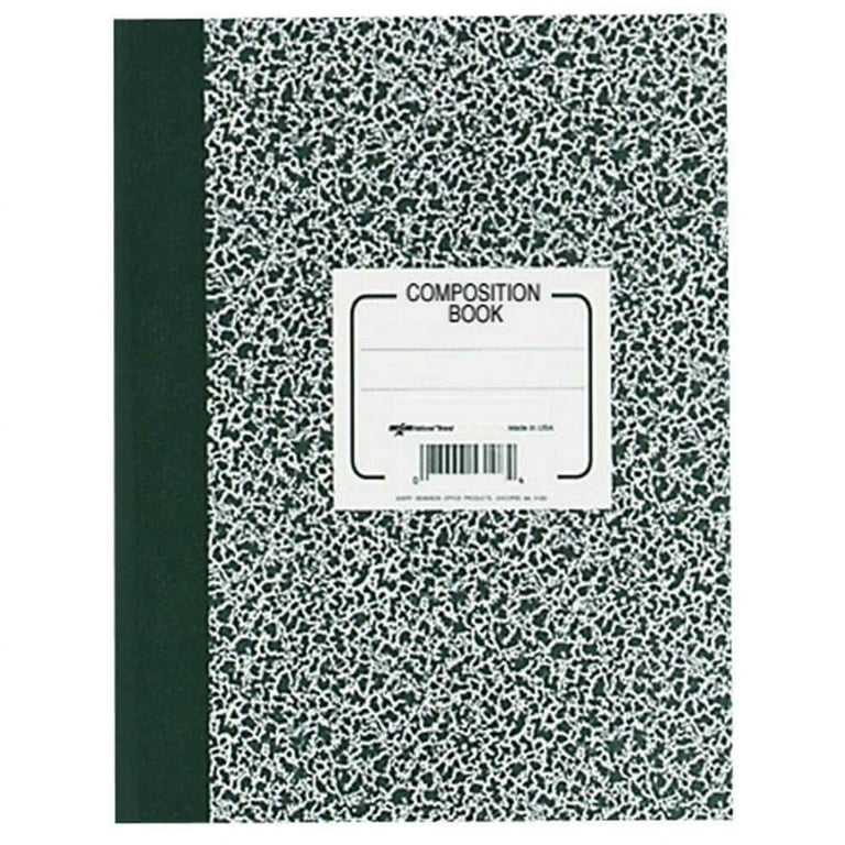 Composition Book, Medium/College Rule, Black Marble Cover, (80) 11 x 8.38 Sheets