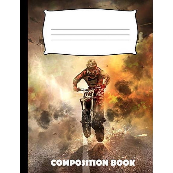 Composition Book: Motocross Composition Notebook Wide Ruled (Paperback)