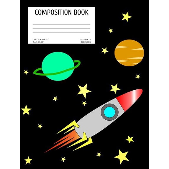 Composition Book: Planets; College Ruled; 100 Sheet/200 Pages; 7.44 X 9.69 Paperback