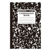 Composition Book Primary Wide Ruled,Composition Books College Ruled,Composition Books for 50 Cents,5.51"x 8.27", Marble Design, Paper Cover, 80 Sheets,Assorted Colors,Journal Draw Top(Black)