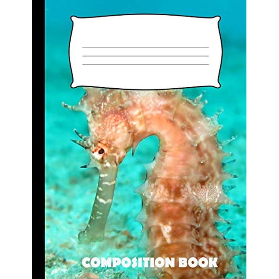 Composition Book: Seahorse Composition Notebook Wide Ruled (Paperback)