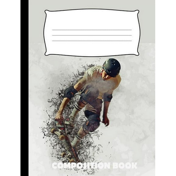 Composition Book: Skateboarding Composition Notebook Wide Ruled (Paperback)