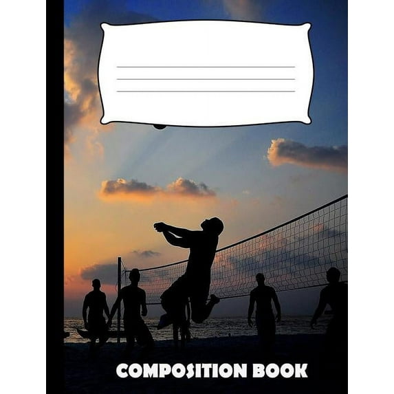 Composition Book: Volleyball Composition Notebook Wide Ruled (Paperback)