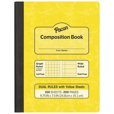 Composition Book, Wide/legal Rule, Yellow Cover, 9.75 X 7.5, 100 Sheets | Bundle of 5 Each