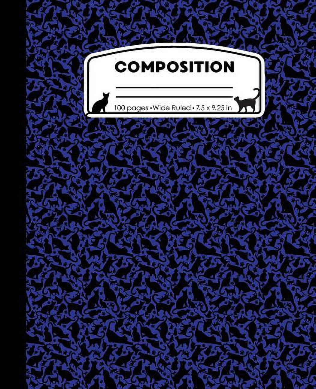 Composition Cat Pattern Blue Marble Composition Notebook Wide Ruled 7.