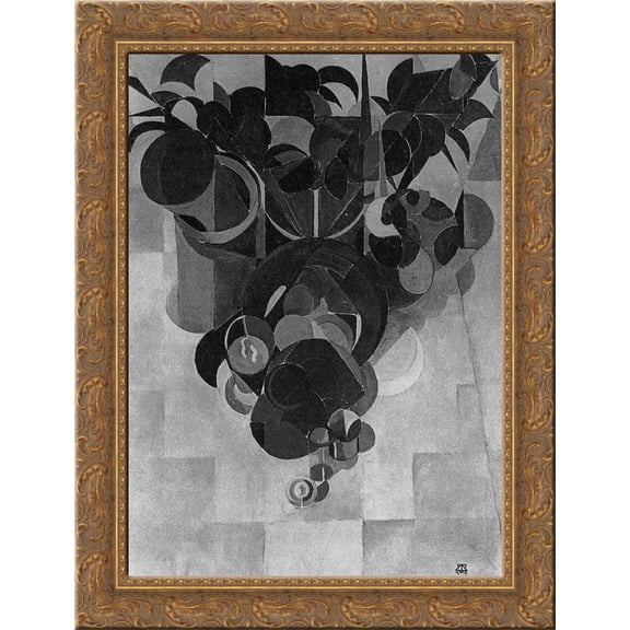 Composition IV (Still life) 24x18 Gold Ornate Wood Framed Canvas Art by Theo van Doesburg