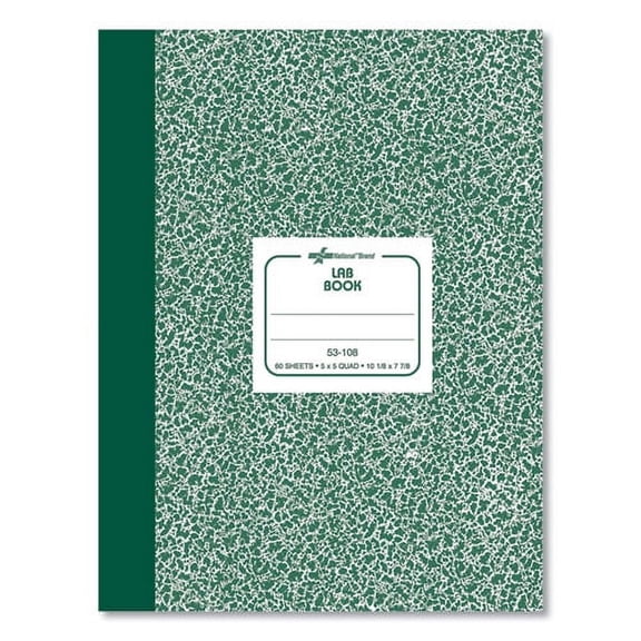 "Composition Lab Notebook, Quadrille Rule, Green Cover, 10.13 X 7.88, 60 Sheets | Bundle of 2 Each"