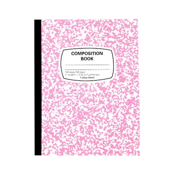 Composition Notebook 1 Pack Wide Ruled 100 Sheets Marble Cover 9.75x7.5in Sewn Binding