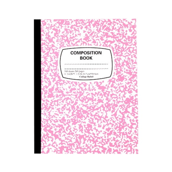 Composition Notebook 1 Pack Wide Ruled 100 Sheets Marble Cover 9.75x7.5in Sewn Binding