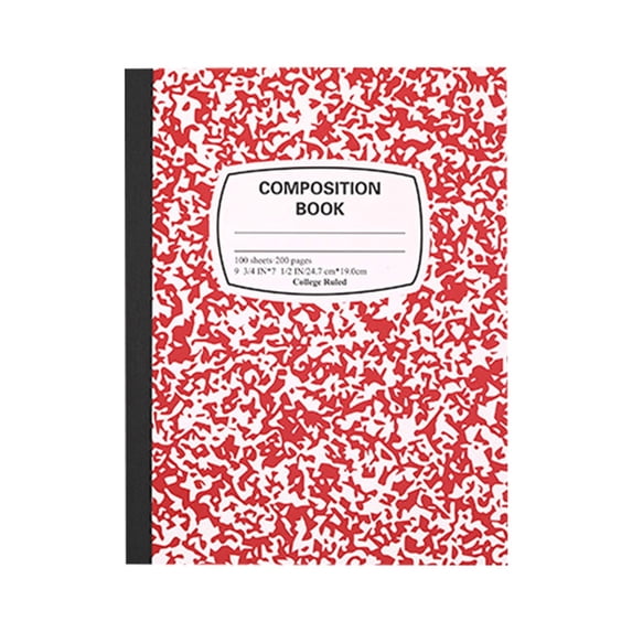 Composition Notebook 1 Pack Wide Ruled 100 Sheets Marble Cover 9.75x7.5in Sewn Binding