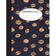 Composition Notebook, 8.5 x 11, 110 pages Watercolor pumpkins School Notebooks Paperback