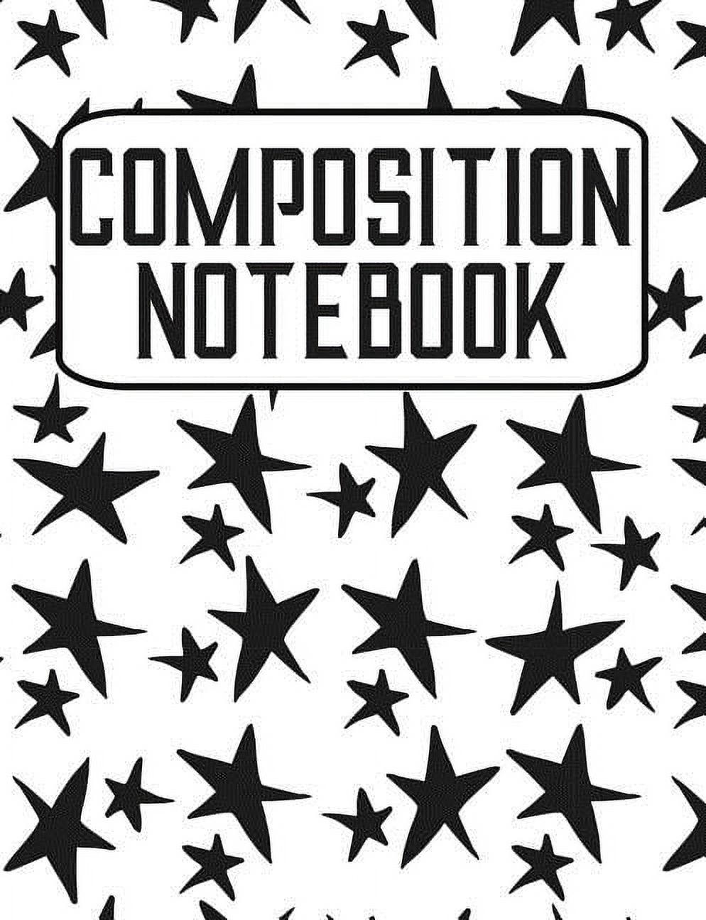 Composition Notebook Black and White Stars College Ruled 1 Subject