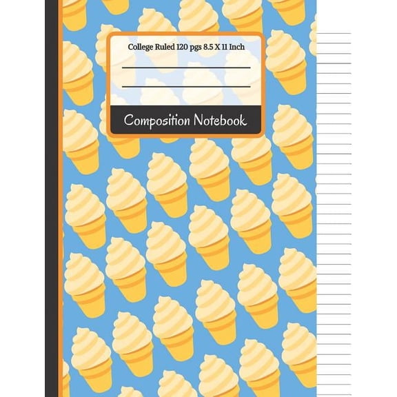 Composition Notebook: Blue and Yellow Ice Cream College Ruled (Paperback)