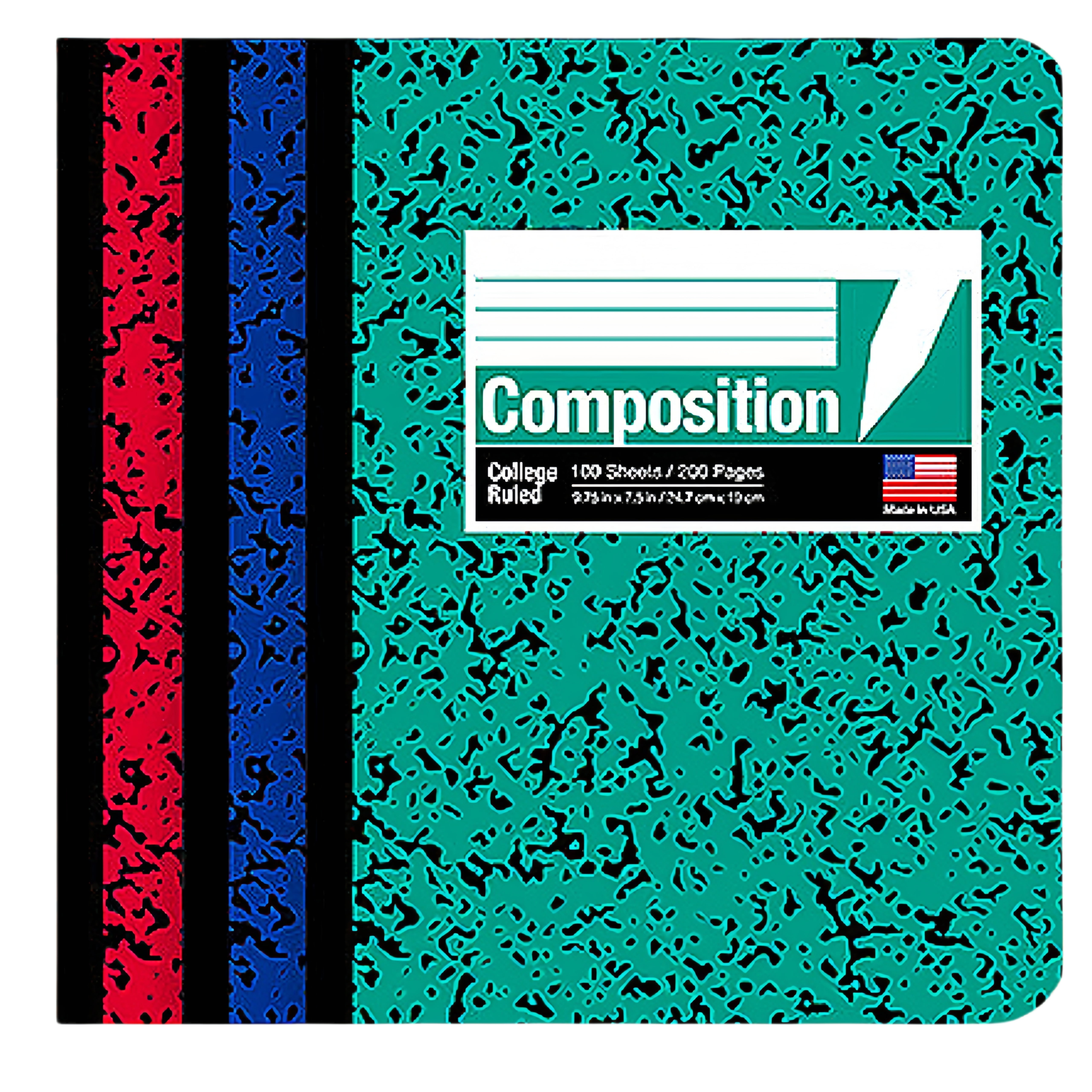 Composition Notebook,  Composition Notebook College Rule, Wide Ruled Paper, 100 Sheets Per Comp Book,  Composition Pads Assorted Colors