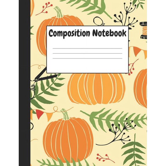 Composition Notebook : Halloween Pumpkins Themes Style, 8.5" x 11" (21.59cm x 27.94cm), 120 pages, Large Notebook (Wide Ruled School Composition Notebooks) (Paperback)
