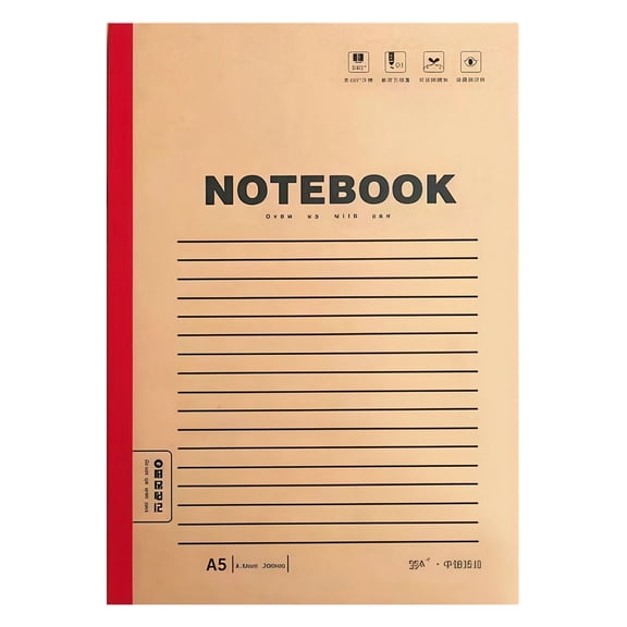 Composition Notebook Lined Journal, 9.8x6.9 Inch 40 Sheets, Kraft Softcover Sewn Binding 180 Flat Lay Notepad for Office Work Note Taking, YDYB