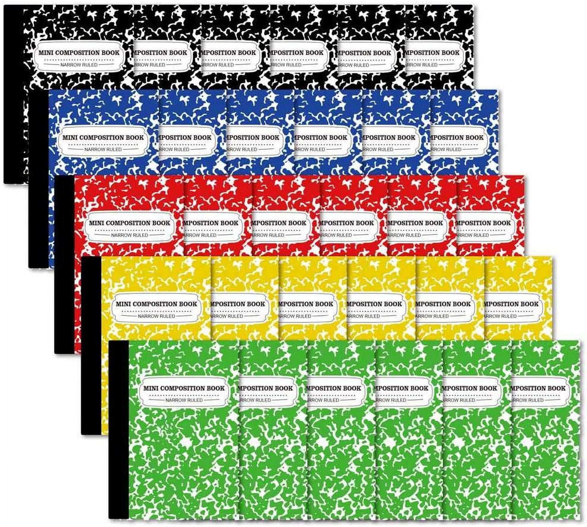Composition Notebook, Mini Sized 30 Pack 5 Colors Narrow Ruled Mini Composition Books Bulk by Feela, Small Pocket Marble Cute Journal Notebooks, Pocket Sized 4.5 x 3.25 in