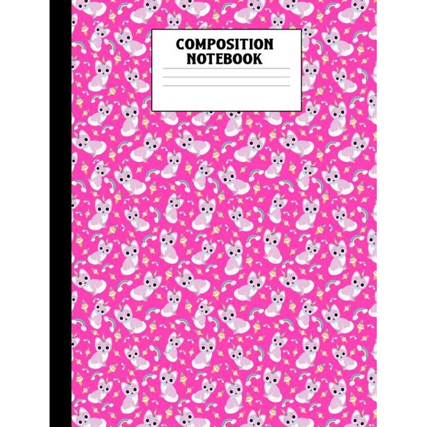 Composition Notebook Pink Caticorn College Ruled Book (Other