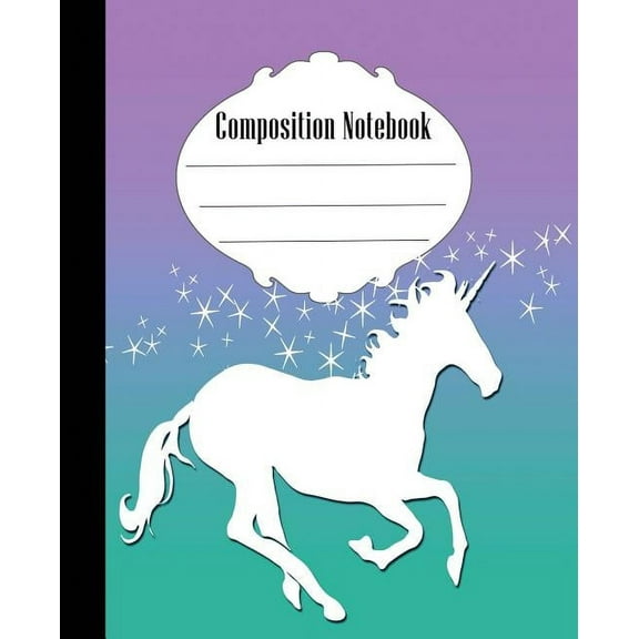 Composition Notebook: Unicorn Composition Notebook Wide Ruled 7.5 x 9.25 in, 100 pages book for kids, teens, school, students and teacher gifts (Paperback)