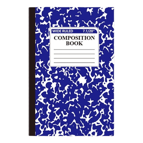 Composition Notebook, Wide Ruled Composition Book, Cute Lined Journaling Notebooks for Work, 30 Sheets per Book, Marble Cover, Classroom Must Haves, Office Supplies, 8.3" x 5.5", Dark Blue