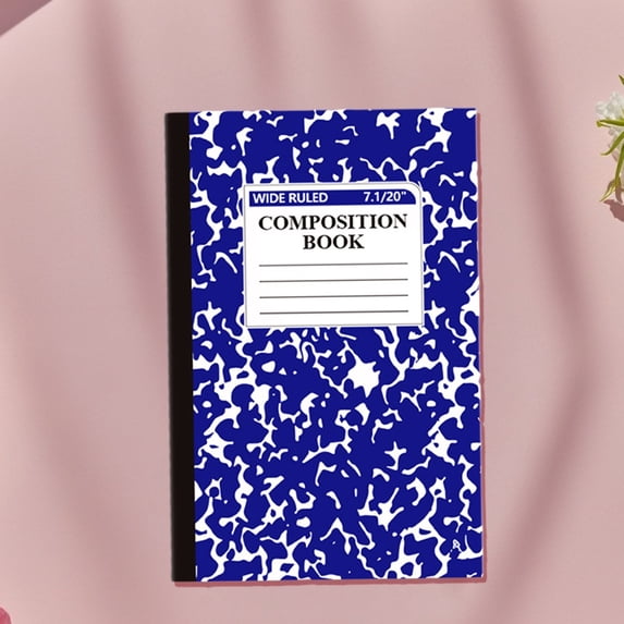 Composition Notebook, Wide Ruled Composition Book, Marble Composition Notebooks for Note Taking, 30 Sheets/60 Pages, Hard Cover, Sewn Binding, Classroom Must Haves, Office Supplies(Dark Blue)