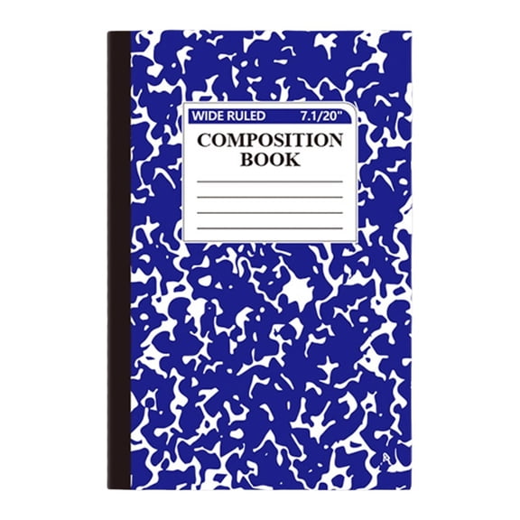 Composition Notebook, Wide Ruled Composition Book, Marble Composition Notebooks for Note Taking, 30 Sheets/60 Pages, Hard Cover, Sewn Binding, Classroom Must Haves, Office Supplies, Dark Blue