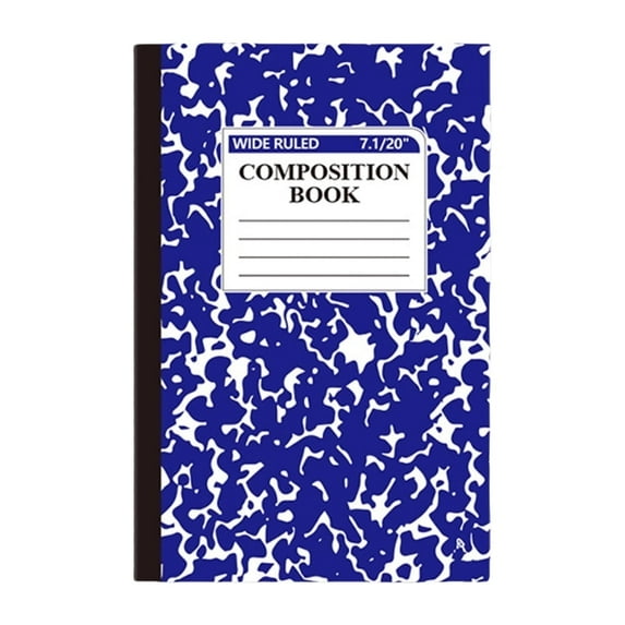 Composition Notebook, Wide Ruled Composition Book, Marble Composition Notebooks for Work, 30 Sheets/60 Pages, Hard Cover, Sturdy Sewn Binding, Office Classroom Supplies, Dark Blue