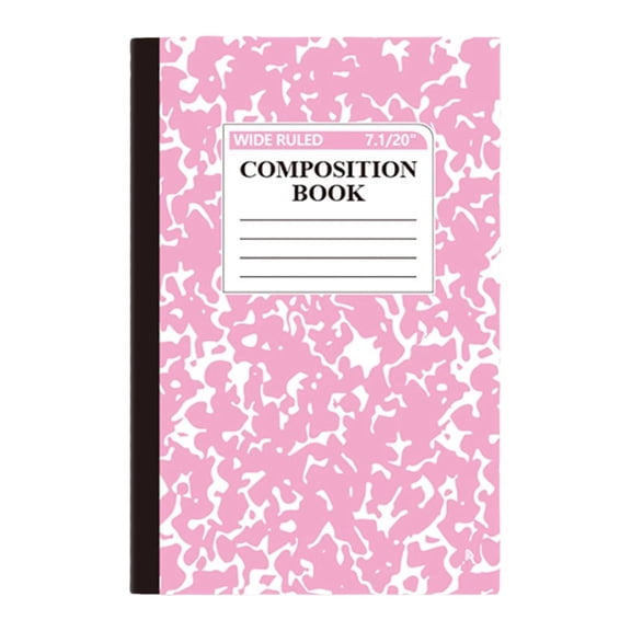 Composition Notebook, Wide Ruled Composition Book, Cute Lined Journaling Notebooks for Work, 30 Sheets per Book, Marble Cover, Classroom Must Haves, Office Supplies, 8.3" x 5.5", Pink