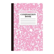 Composition Notebook, Wide Ruled Composition Book, Cute Lined Journaling Notebooks for Work, 30 Sheets per Book, Marble Cover, Classroom Must Haves, Office Supplies, 8.3" x 5.5", Pink