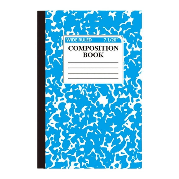 Composition Notebook, Wide Ruled Composition Book, Cute Lined Journaling Notebooks for Work, 30 Sheets per Book, Marble Cover, Classroom Must Haves, Office Supplies, 8.3" x 5.5", Light Blue