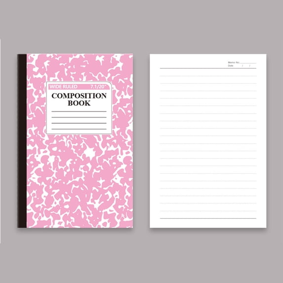 Composition Notebook Wide Ruled, Notebooks for Office Supplies, Notebooks for Work, Wide Ruled Notebook(Pink)