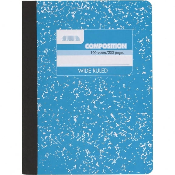 Composition Notebook, Wide Ruled Paper, 7-1/2" x 9-3/4", 100 Sheets, Blue Marble (09918AY7)