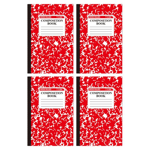 Composition Notebooks, 4Pcs College Ruled Composition Notebook, Wide Ruled Paper, 5.5" X 8.26", Marble Covers