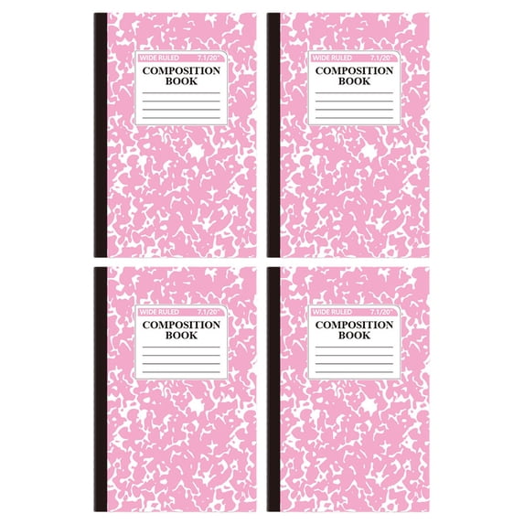 Comp Notebook Paper Composition Notebooks, 4Pcs College Ruled Composition Notebook, Wide ...