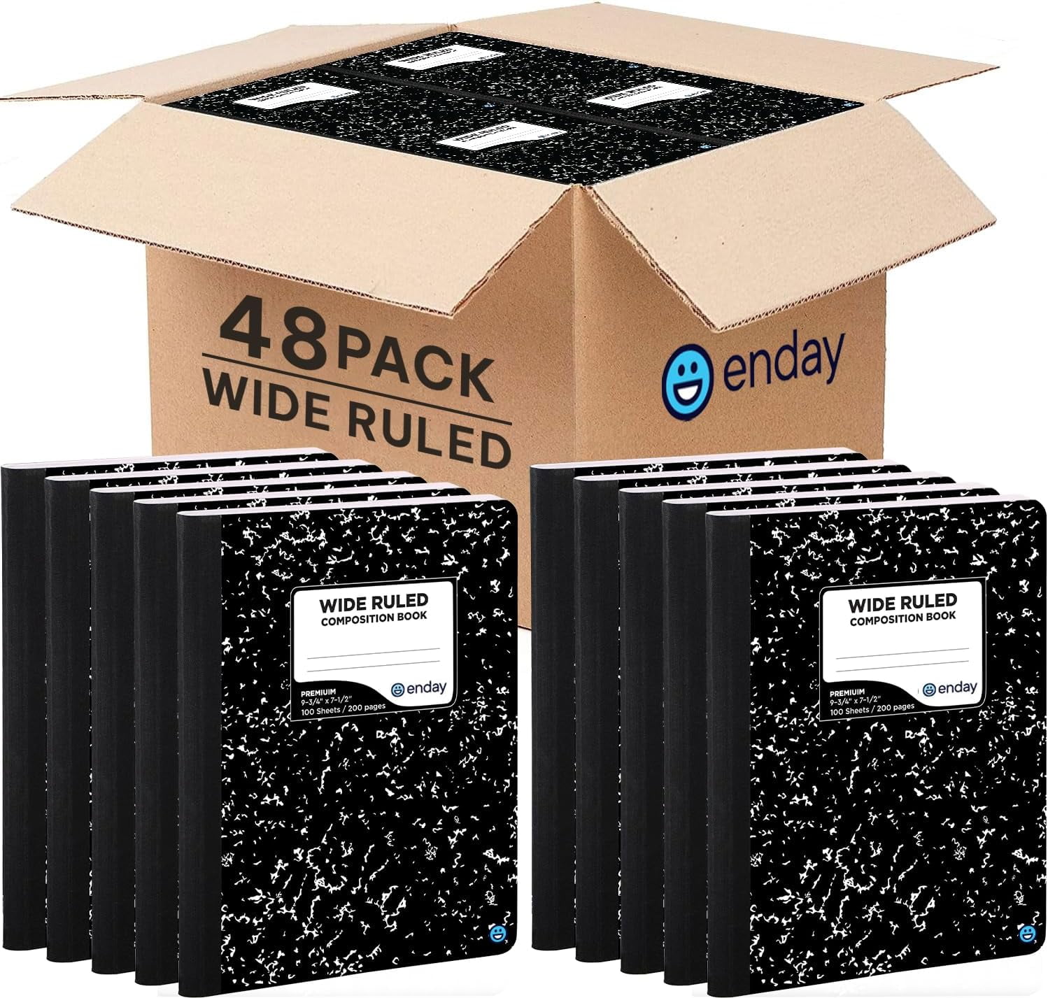 Composition Notebooks Bulk, Wide Ruled Writing Journals in Bulk, Marble