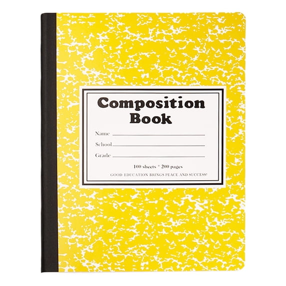 Composition Notebooks College Ruled Assorted Colors 200 Pages/100 Sheets Marble Pattern Cover Composition Books Marble Journal Notebooks for Home Work Office, Yellow