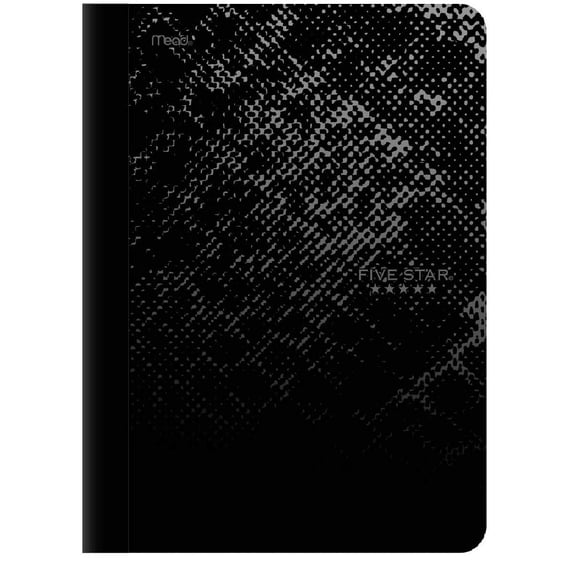 Composition Notebooks College Ruled Composition Notebook Black, Bitmap Design, 9-3/4" x 7-1/2", 100 Sheets