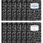 Composition Notebooks, College Ruled Composition Notebook, Hard Cover Marble Composition Notebook, 100 sheets, 200 Pages 12, College Ruled