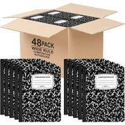 Composition Notebooks, College Ruled Composition Notebook, Hard Cover Marble Composition Notebook, 100 sheets, 200 Pages 48, College Ruled