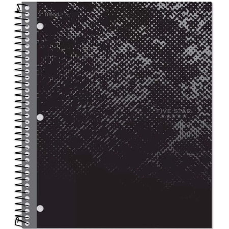 Composition Notebooks Spiral Notebook, 1 Subject, 100 Sheets, College Ruled, Graphics, Bitmap Black