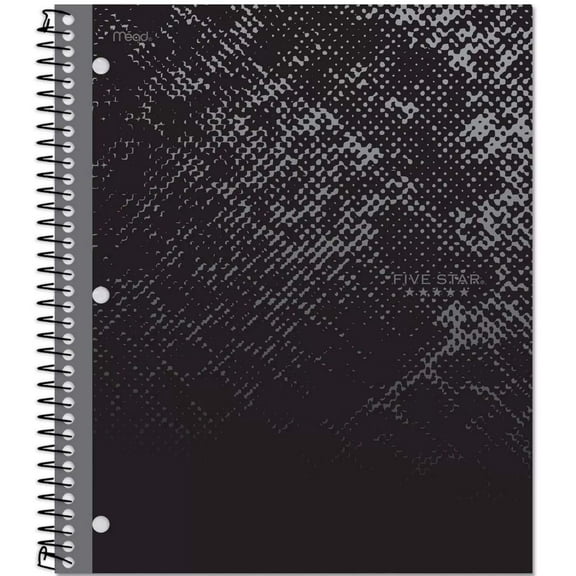 Composition Notebooks Spiral Notebook, 1 Subject, 100 Sheets, College Ruled, Graphics, Bitmap Black